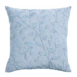 Argos Home Leaf Embroidery Cushion Blue - 50x50cm - thumbnail 2