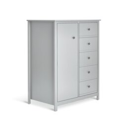 Habitat Brooklyn 1 Door 5 Drawer Short Wardrobe - White - thumbnail 2