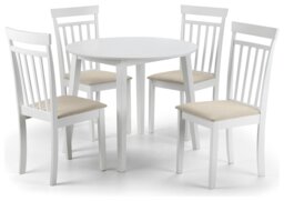Julian Bowen Coast White Dining Table & 4 White Chairs - thumbnail 2