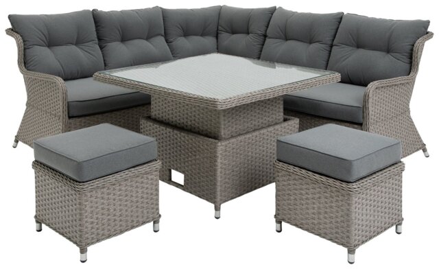 Argos Home Teramo 8 Seater Garden Corner Sofa Set - Grey