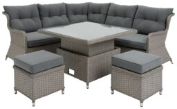 Argos Home Teramo 8 Seater Garden Corner Sofa Set - Grey - thumbnail 1