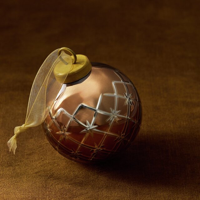 Habitat Bronze Etched Glass Christmas Bauble - image 1