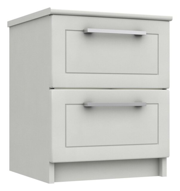 Hatfield 2 Drawer Bedside Table - White Gloss - image 1