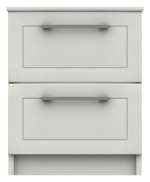 Hatfield 2 Drawer Bedside Table - White Gloss - thumbnail 2