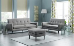 Julian Bowen Monza Fabric 3 Seater Sofa - Light Grey - thumbnail 2