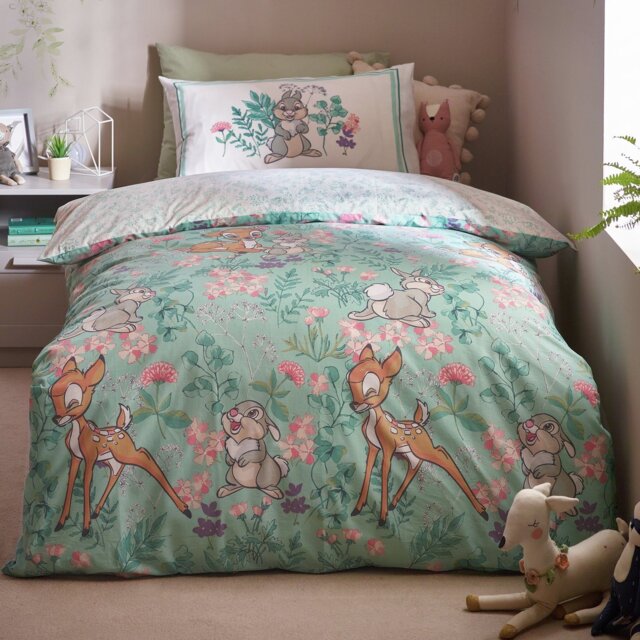 Disney Bambi Cotton Printed Floral Kids Bedding Set - Single - image 1