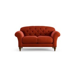 Habitat Brooker Velvet  2 Seater Sofa - Orange - Dark Leg - thumbnail 1