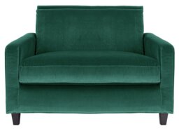 Habitat Chester Velvet Cuddle Chair-Dark Feet- Emerald Green - thumbnail 1