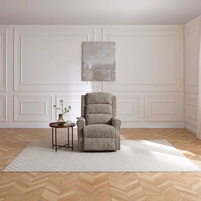 Kyoto Betsy Fabric Power Recliner Chair - Fawn - image 1