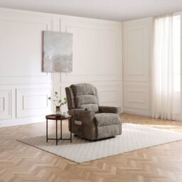 Kyoto Betsy Fabric Power Recliner Chair - Fawn - thumbnail 2