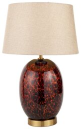 Pacific Lucien Tortoiseshell Glass Tall Table Lamp - Brown - thumbnail 2