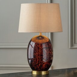 Pacific Lucien Tortoiseshell Glass Tall Table Lamp - Brown - thumbnail 1