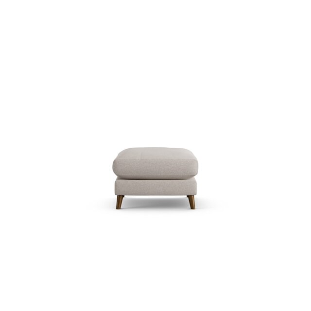 Habitat Lomond Fabric Footstool - Stone - Dark Leg - image 1