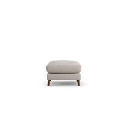 Habitat Lomond Fabric Footstool - Stone - Dark Leg - thumbnail 1