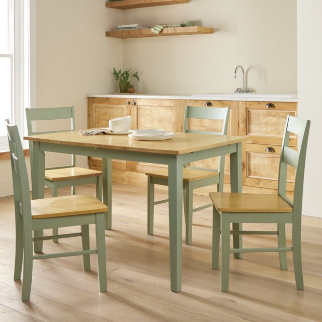 Argos Home Chicago Extend Sage Green Dining Table & 4 Chairs - image 1
