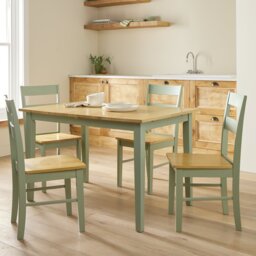 Argos Home Chicago Extend Sage Green Dining Table & 4 Chairs - thumbnail 1