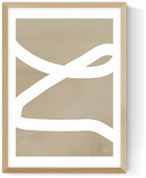 East End Prints Lines Oak Frame Art Print - A3 - thumbnail 1