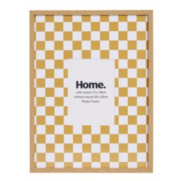 """Argos Home Oversized Checkerboard Mustard Wooden Picture Frame - 5x7""""""" - thumbnail 2