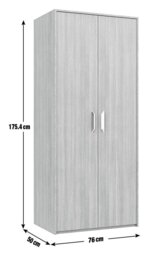 Ashdown 2 Door Wardrobe - Dark Grey - thumbnail 2