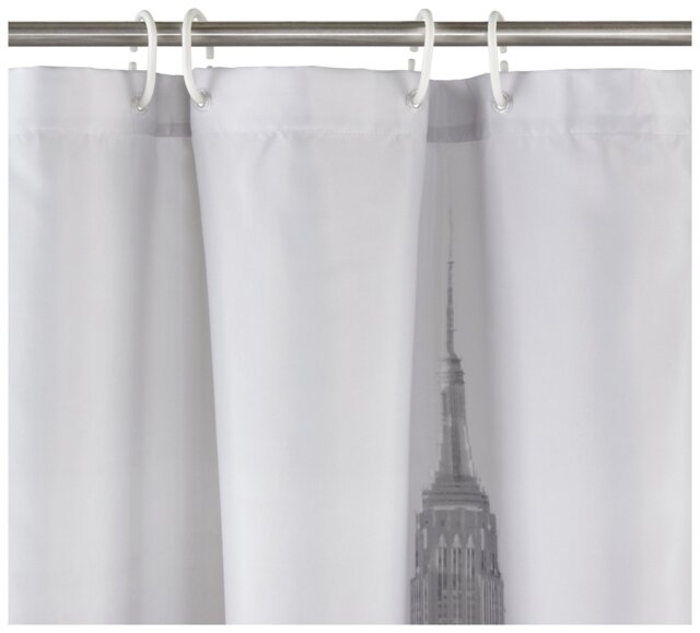 Argos Home Photographic NYC Shower Curtain - Black & White - image 1