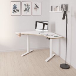 Koble Gino Corner Height Adjustable Desk - White - thumbnail 1