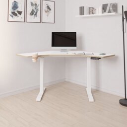 Koble Gino Corner Height Adjustable Desk - White - thumbnail 2