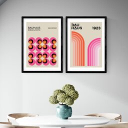 East End Prints Bauhaus Twin Set Black Frame Art Print - A2