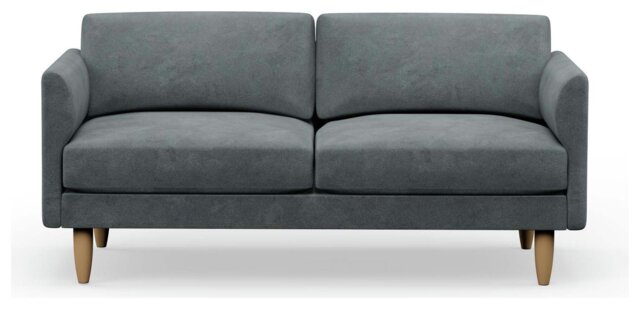 Hutch Velvet Curve Arm 3 Seater Sofa - Slate Grey - image 1