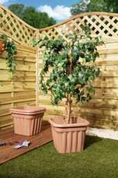Wham 40cm Square Vista Plastic Planter- Set of 3, Terracotta - thumbnail 2