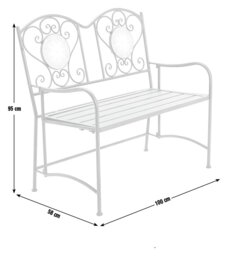 Argos Home Genoa 2 Seater Metal Garden Bench - Black - thumbnail 2