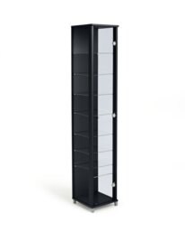 Argos Home 7 Shelf Glass Narrow Display Cabinet - Black - thumbnail 1