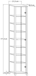 Argos Home 7 Shelf Glass Narrow Display Cabinet - Black - thumbnail 2