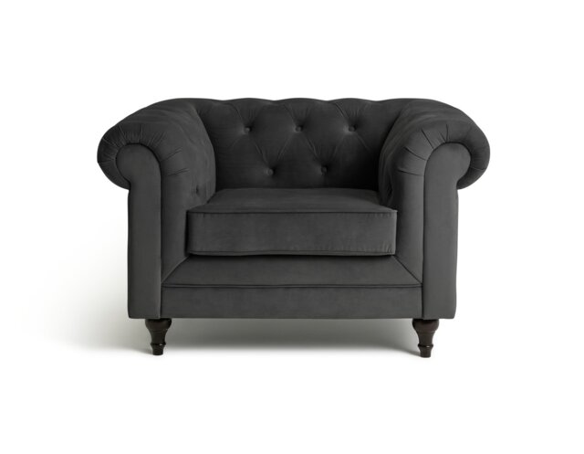 Habitat Chesterfield Velvet Armchair - Charcoal - image 1