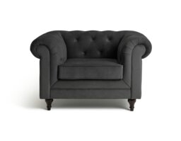Habitat Chesterfield Velvet Armchair - Charcoal - thumbnail 1