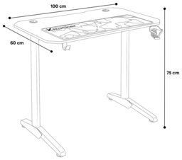 X Rocker Panther Gaming Desk - Black - thumbnail 2