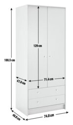 Argos Home Malibu 2 Door 2 Drawer Wardrobe - Grey - thumbnail 2