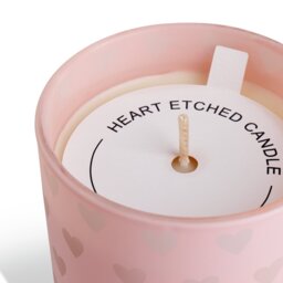 Argos Home Heart Etched Candle - Pink - thumbnail 2