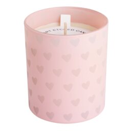 Argos Home Heart Etched Candle - Pink - thumbnail 1