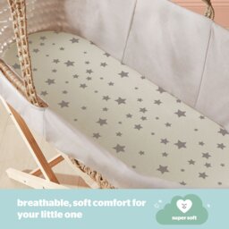 Silentnight Safe Nights Nursery Grey Fitted Sheets - Moses - thumbnail 2