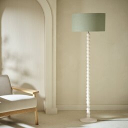 Habitat Bobbin Mango Wood Floor Lamp Base Only - Ivory - thumbnail 2