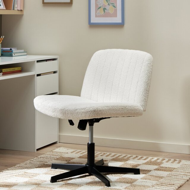 Argos Home Fabric Office Chair - White - image 1