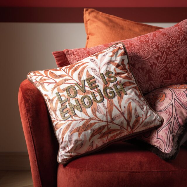 Habitat x Morris & Co. Love is Enough Cushion - 43x43cm - image 1