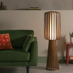 Habitat Achille Floor Lamp - Walnut - thumbnail 2
