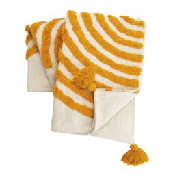Habitat Geo Tufted Throw - White & Yellow - 125x150cm - thumbnail 2