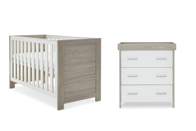 Obaby Nika 2 Piece Nursery Furniture Set - Grey and White - image 1