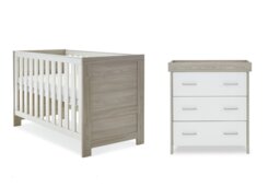 Obaby Nika 2 Piece Nursery Furniture Set - Grey and White - thumbnail 1