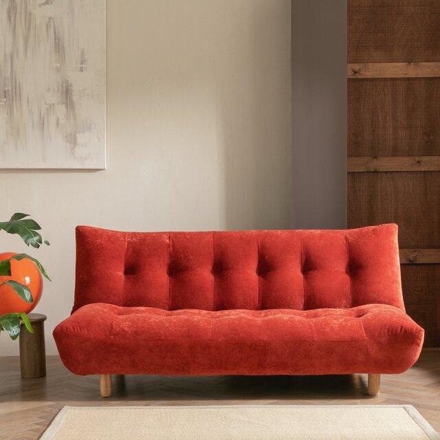 Habitat Kota Velvet 3 Seater Sofa Bed - Burnt Orange - image 1