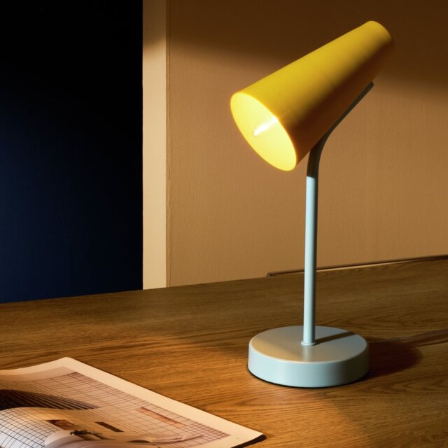 Habitat Rafi Metal Desk Lamp - Yellow & Blue - image 1
