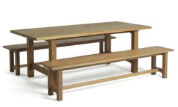Habitat Denver Pine Dining Table & 2 Pine Benches
