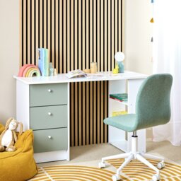 Argos Home Kids Malibu 3 Drawer Desk - Green and White